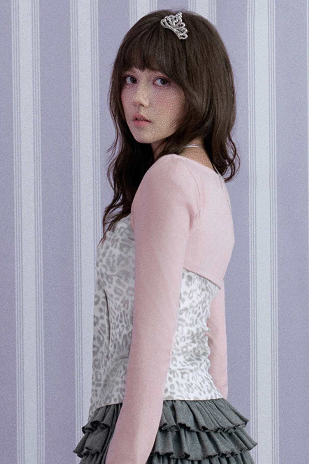 Pink Leopard Layered-Look T-Shirt