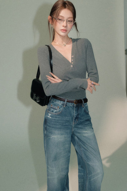 Workwear Linen Top and Jeans Set-Up