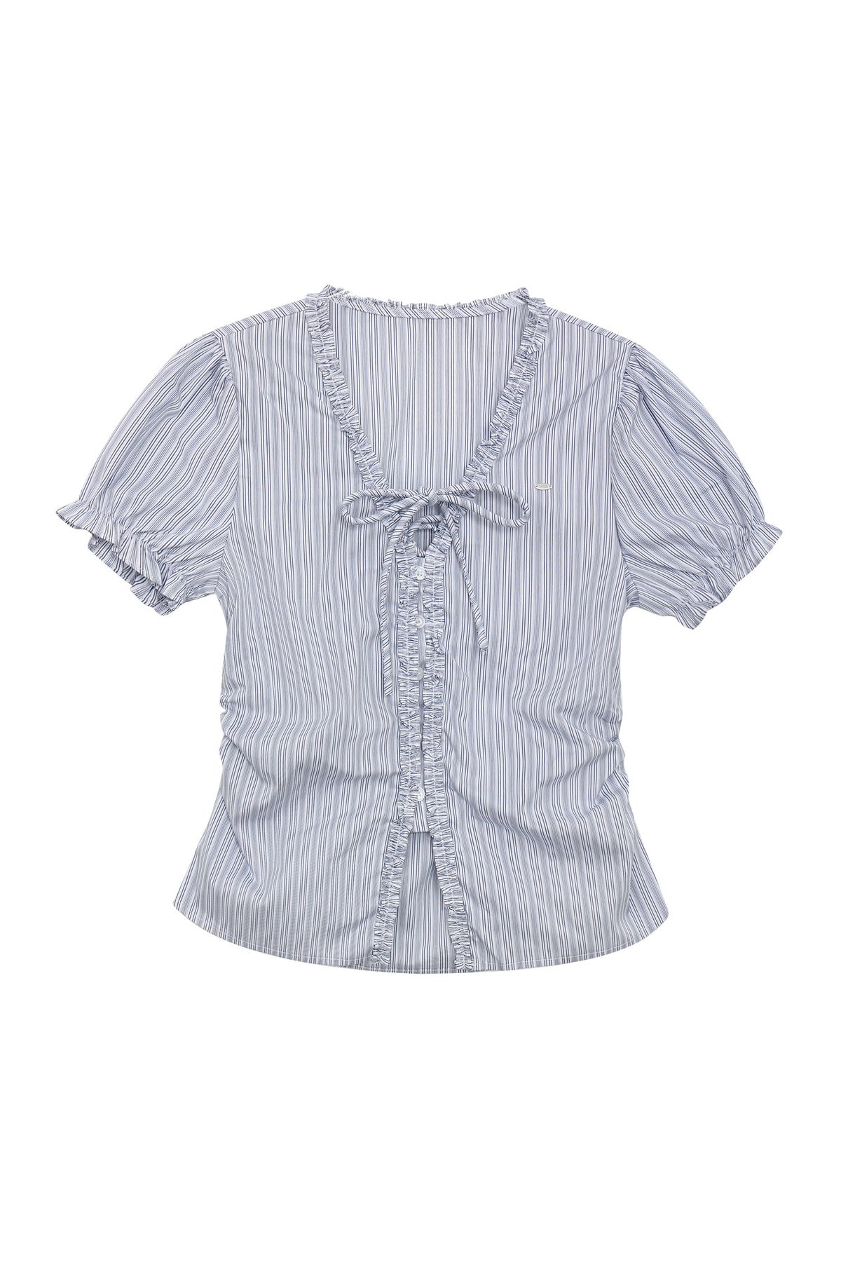 Ruffled Short-Sleeve Shirt and Pants Set-Up
