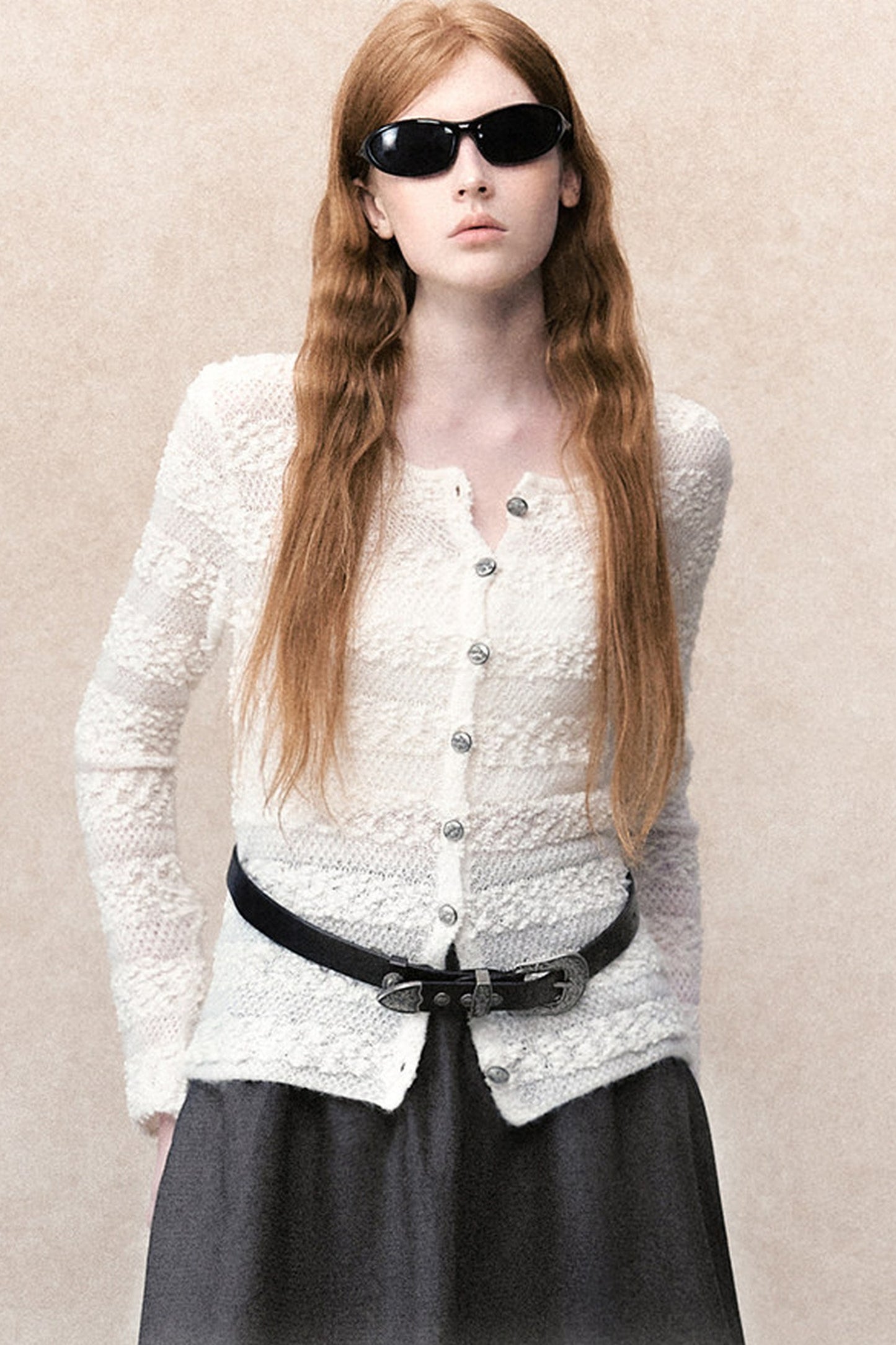 Genesis cardigan trasparente a maglia