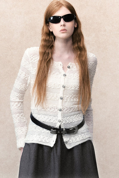 Genesis cardigan trasparente a maglia