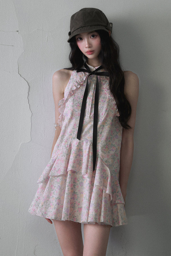 Ruffle Lace Floral Dress