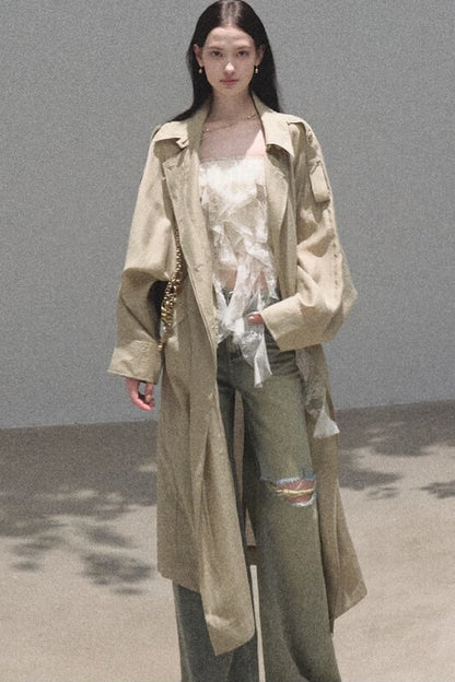 Vintage Distressed Ripped Denim Long Pants
