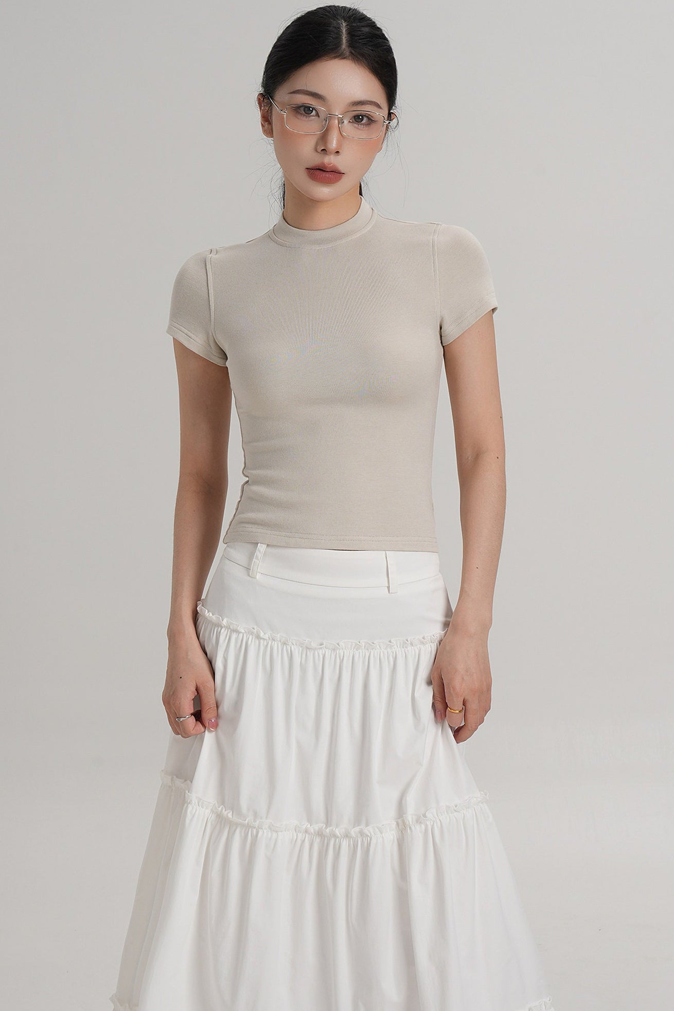 Elegant Wool Waist-Cinching Top