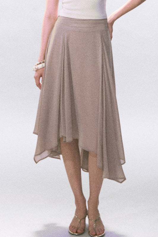 Irregular Hem Chiffon Skirt