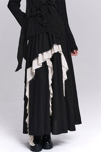 Ghostly Irregular Black Skirt
