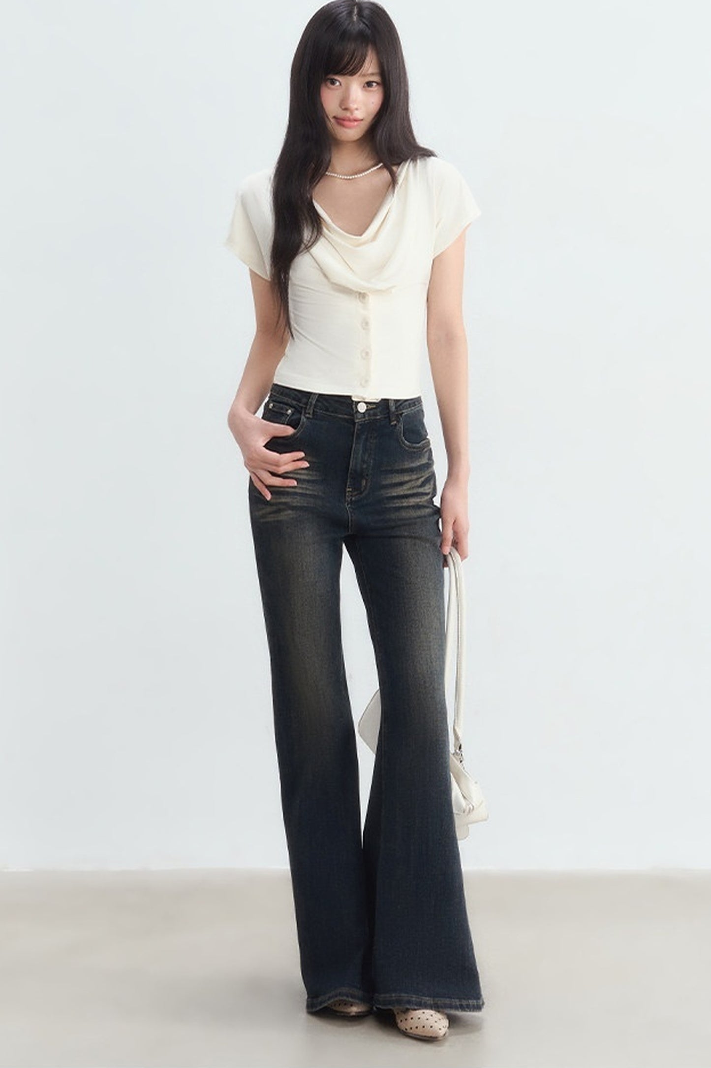 French Swing Collar Single-Breasted Blouse