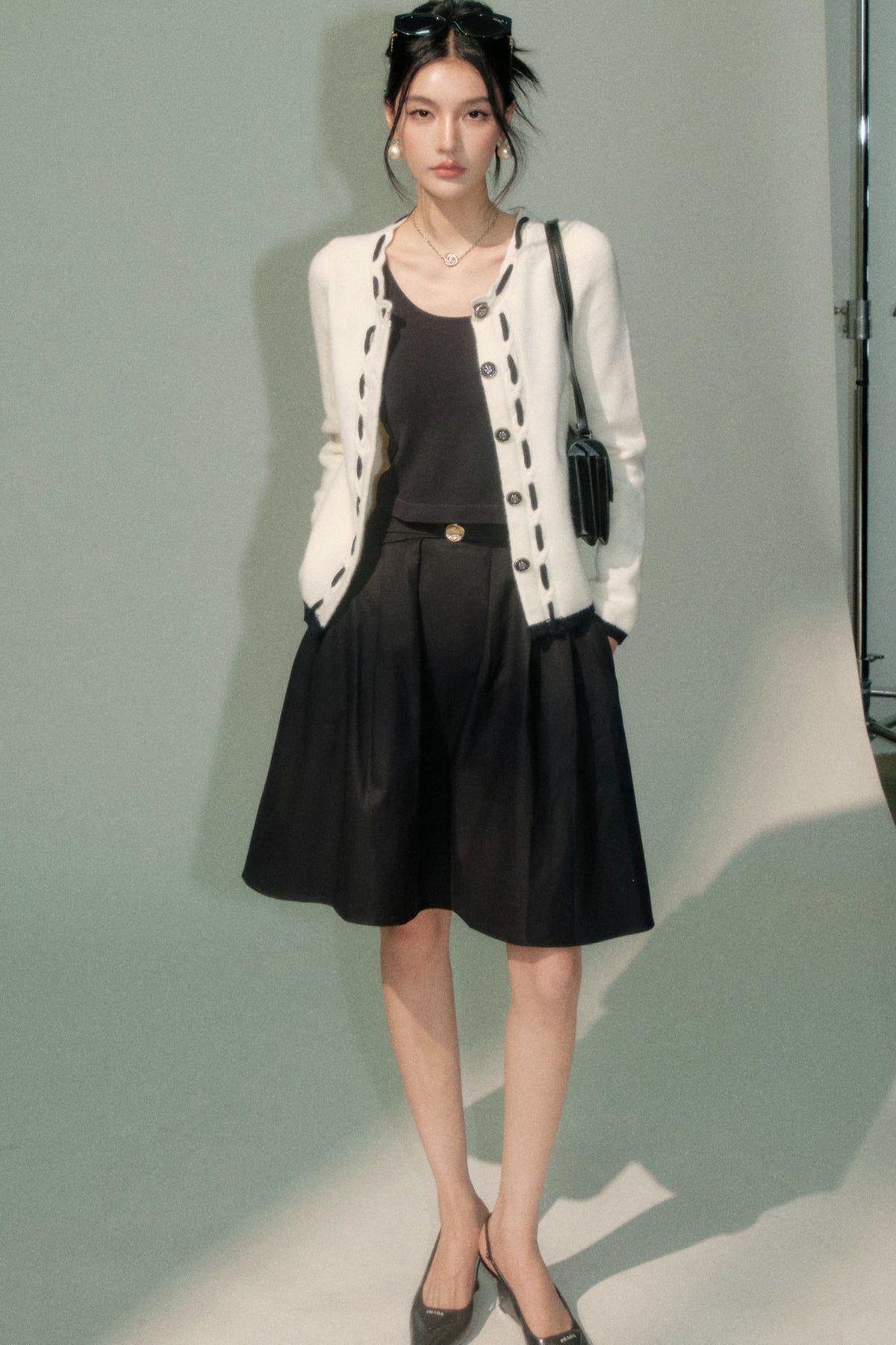Knitted Cardigan Skirt Set-Up