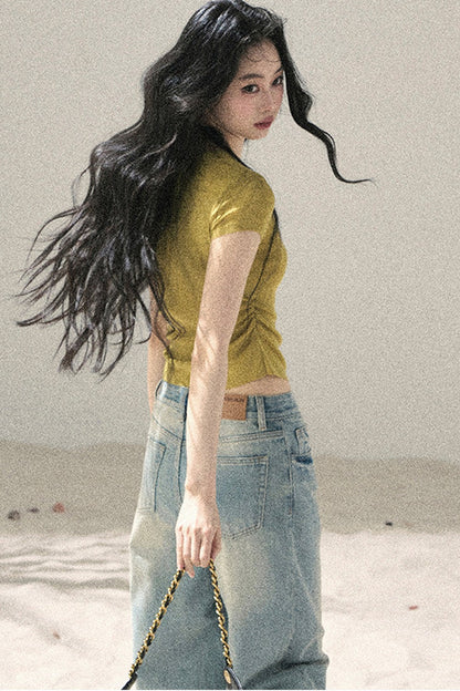 Asymmetrical Knot Crop Top