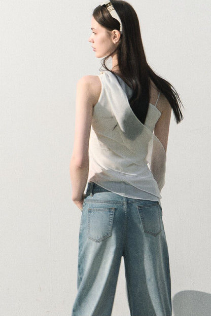 Asymmetrical Shoulder-Cut Tank Top