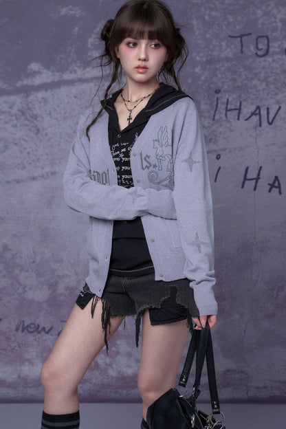 Street Graffiti Mesh Hooded Top