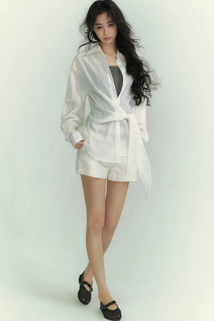 Somesowe Breathable Lace-Up Shirt