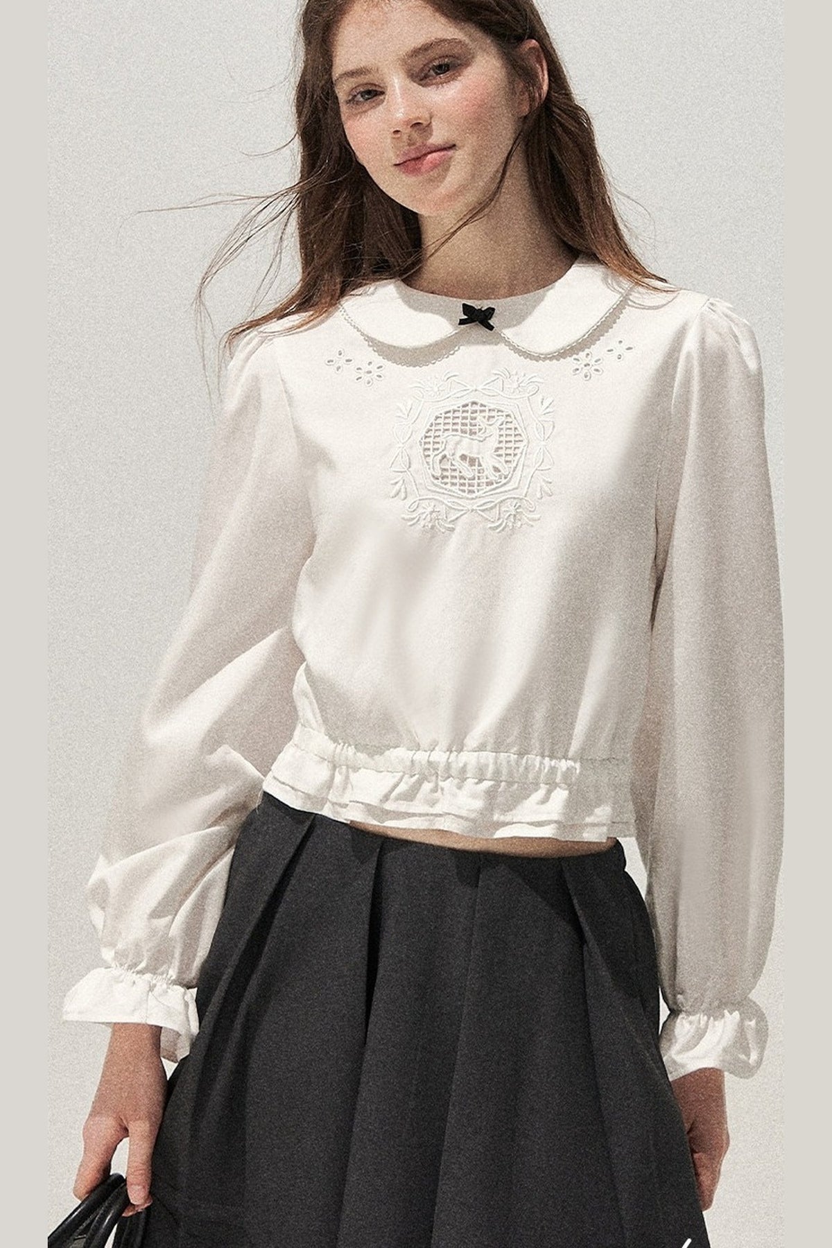 Lyocell Deer Collar Blouse
