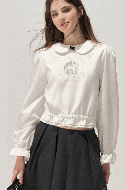 Lyocell Deer Collar Blouse
