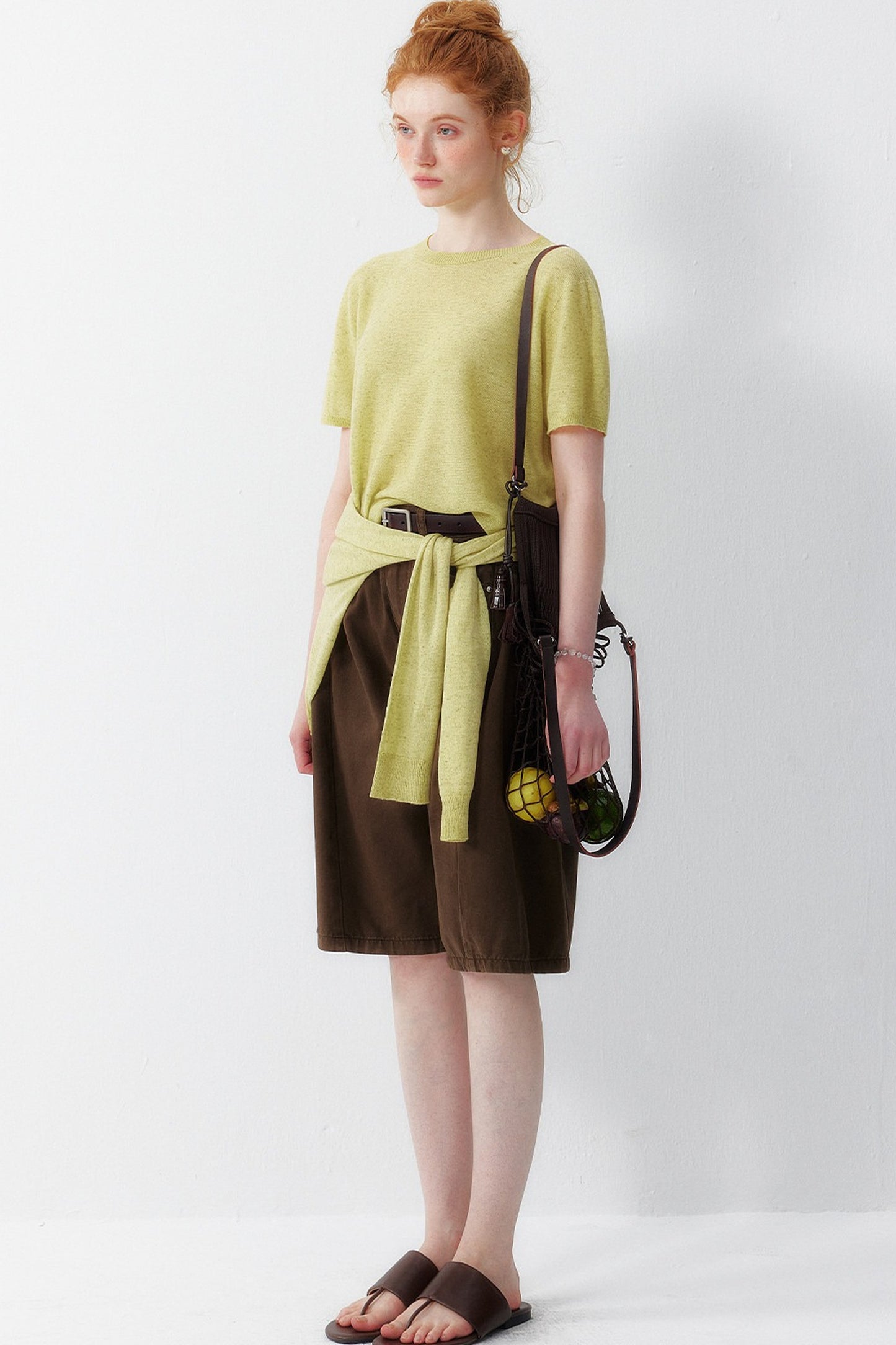 Woven Leather Strap Tote Bag