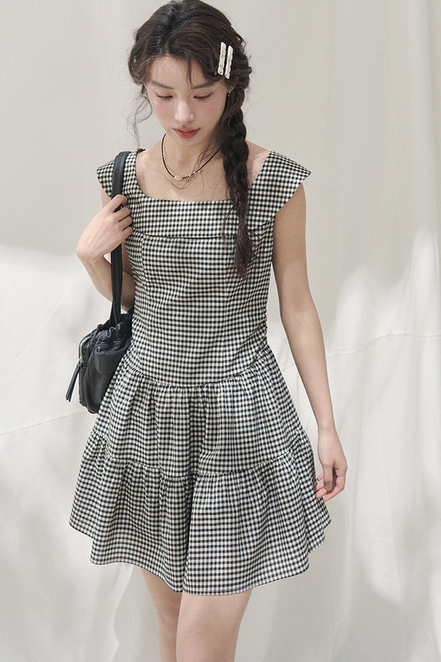 Cloud Garden Plaid Dress