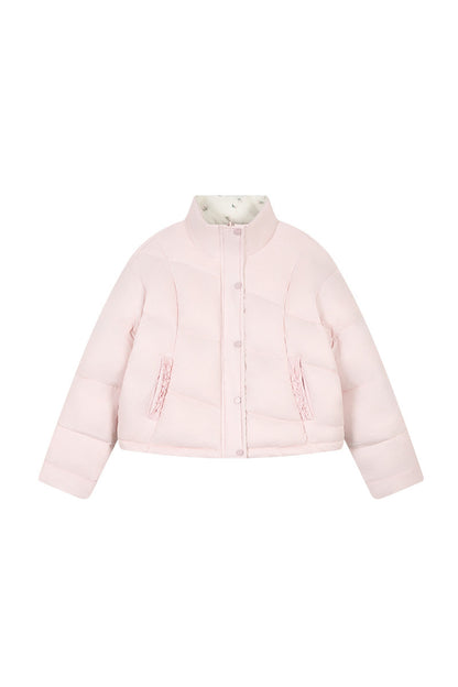 Reversible Floral Down Drawstring Jacket