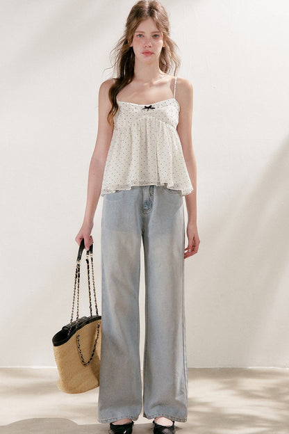 High-Waisted Lyocell Cotton Wide-Leg Jeans