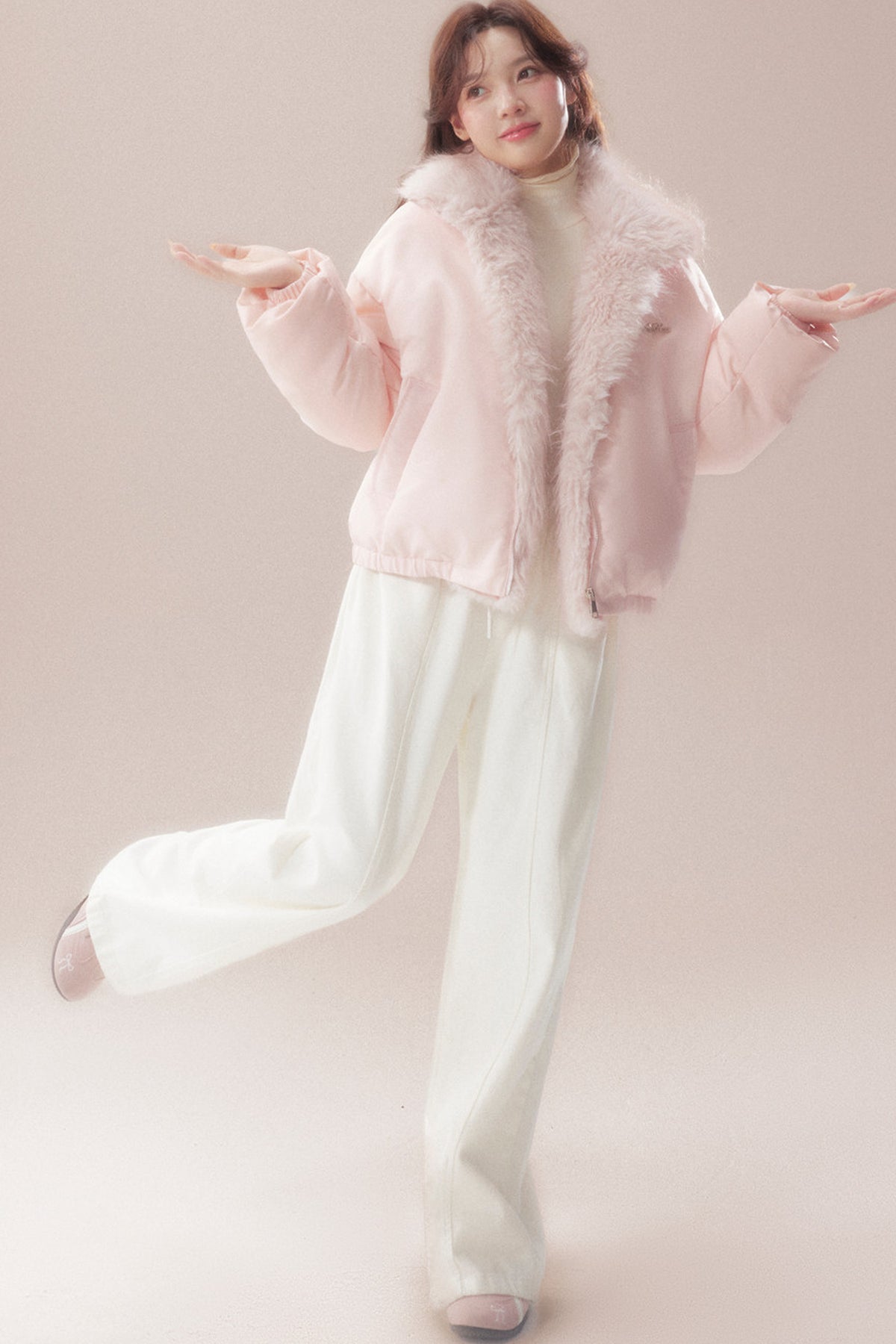Patchwork Plush Down Jacket