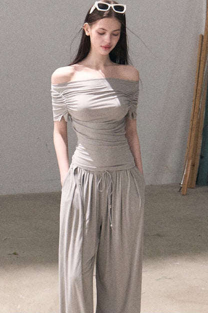 Lyocell Off-Shoulder Two-Piece Set-Up