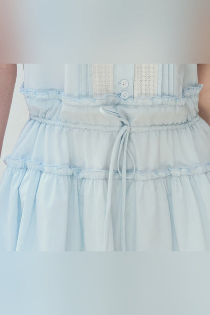 Sea Salt Blue Lyocell Shirt Dress