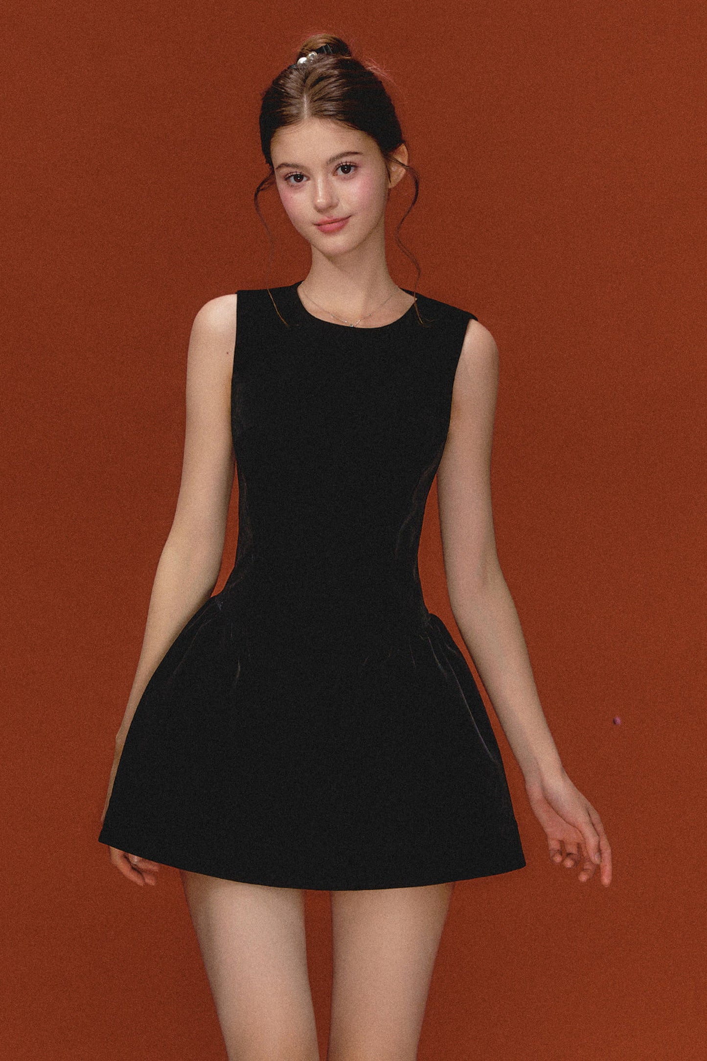 Sleeveless Black Tank Dress and Shirt Set