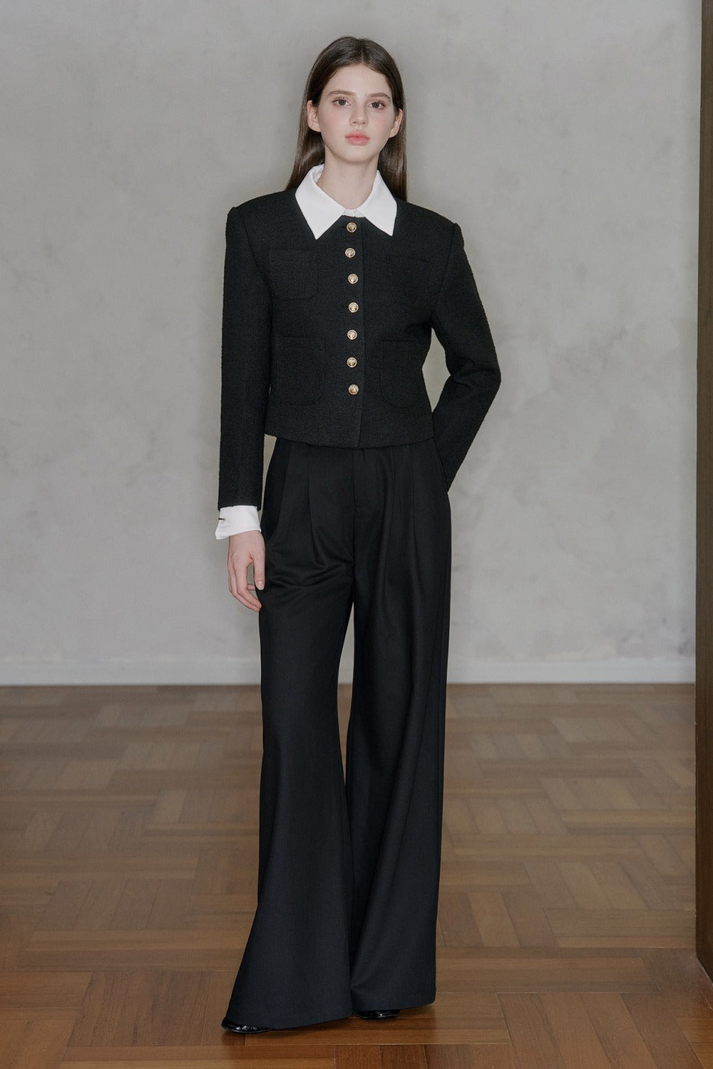 Pantaloni drappeggiati a vita alta