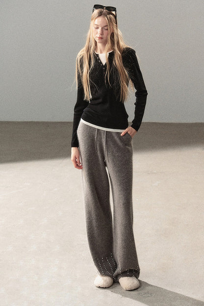 Layered-Look Knit Top Set