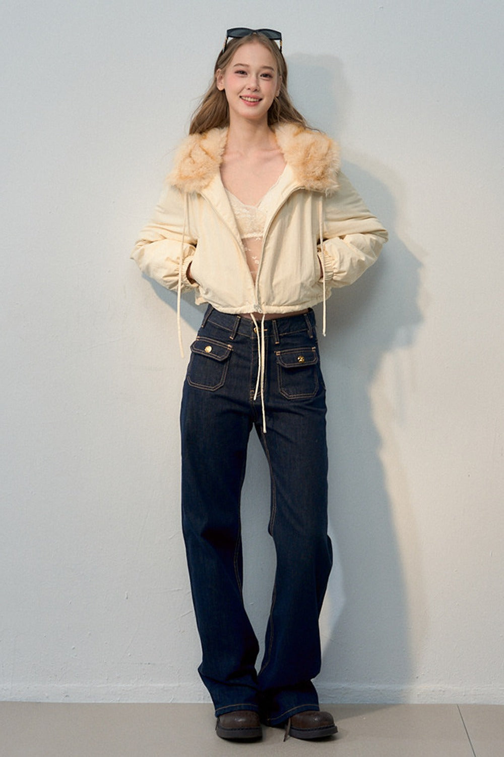 High-Waisted Wide-Leg Jeans