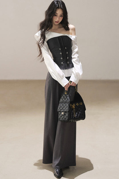 Sea Breeze Off-Shoulder Blouse Set