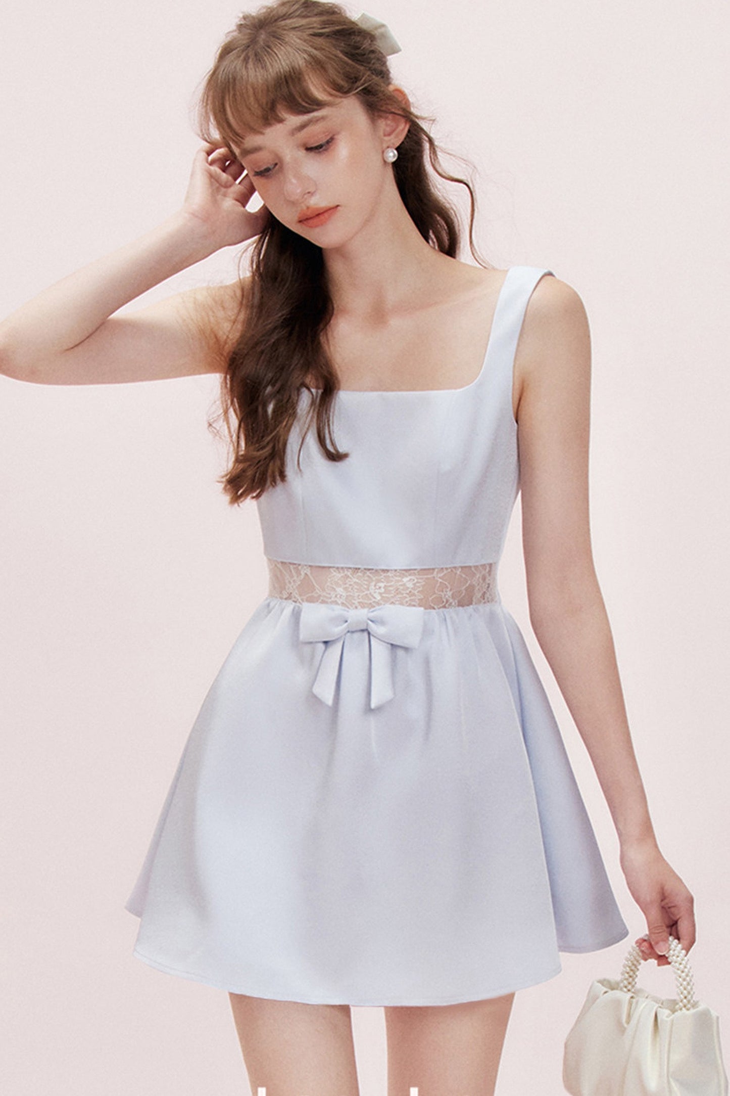 Floral Lace Satin Dress