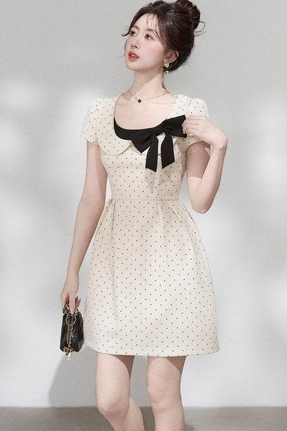 French Collar Bow Dress