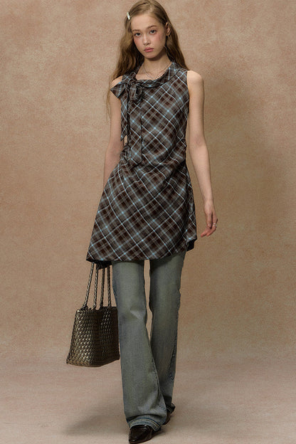 Starry Night Plaid Dress