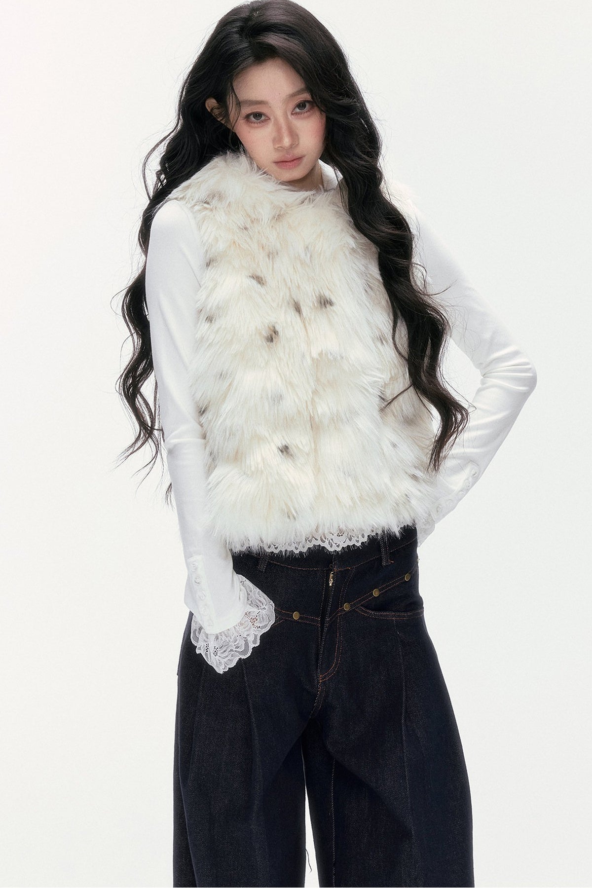Hooded Faux Fur Vest