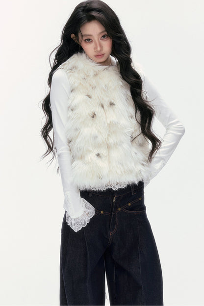 Hooded Faux Fur Vest