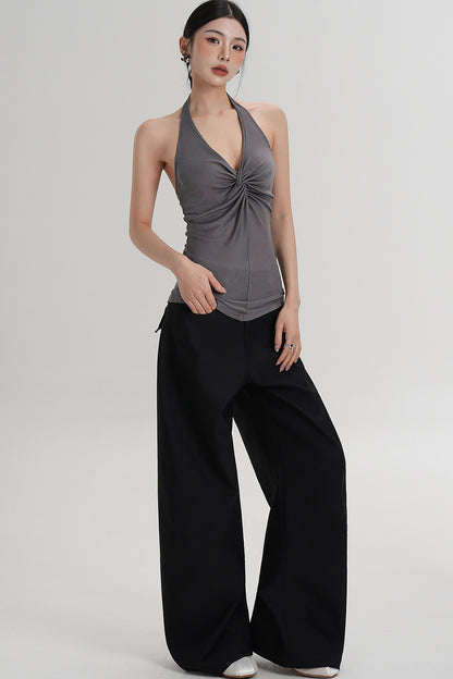Pleated Halter Neck Top