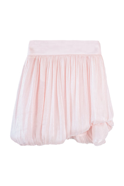 Shimmering Powder Bandeau Top and Pleated Skirt Set