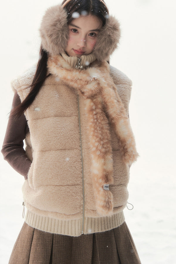 Fluffy Bambi Deer Faux Fur Scarf