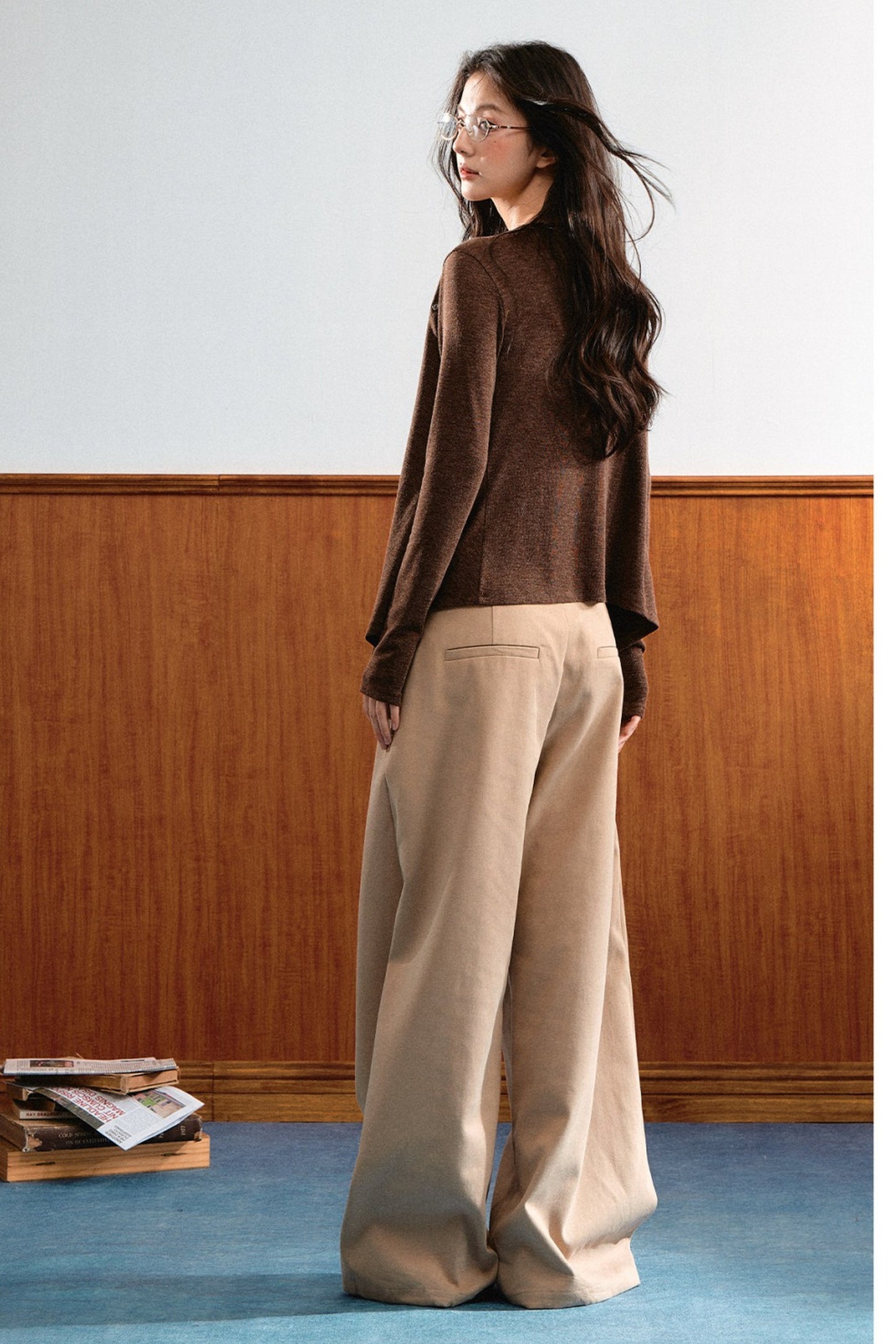 Knit Tie-Up Tube Cardigan Set-Up