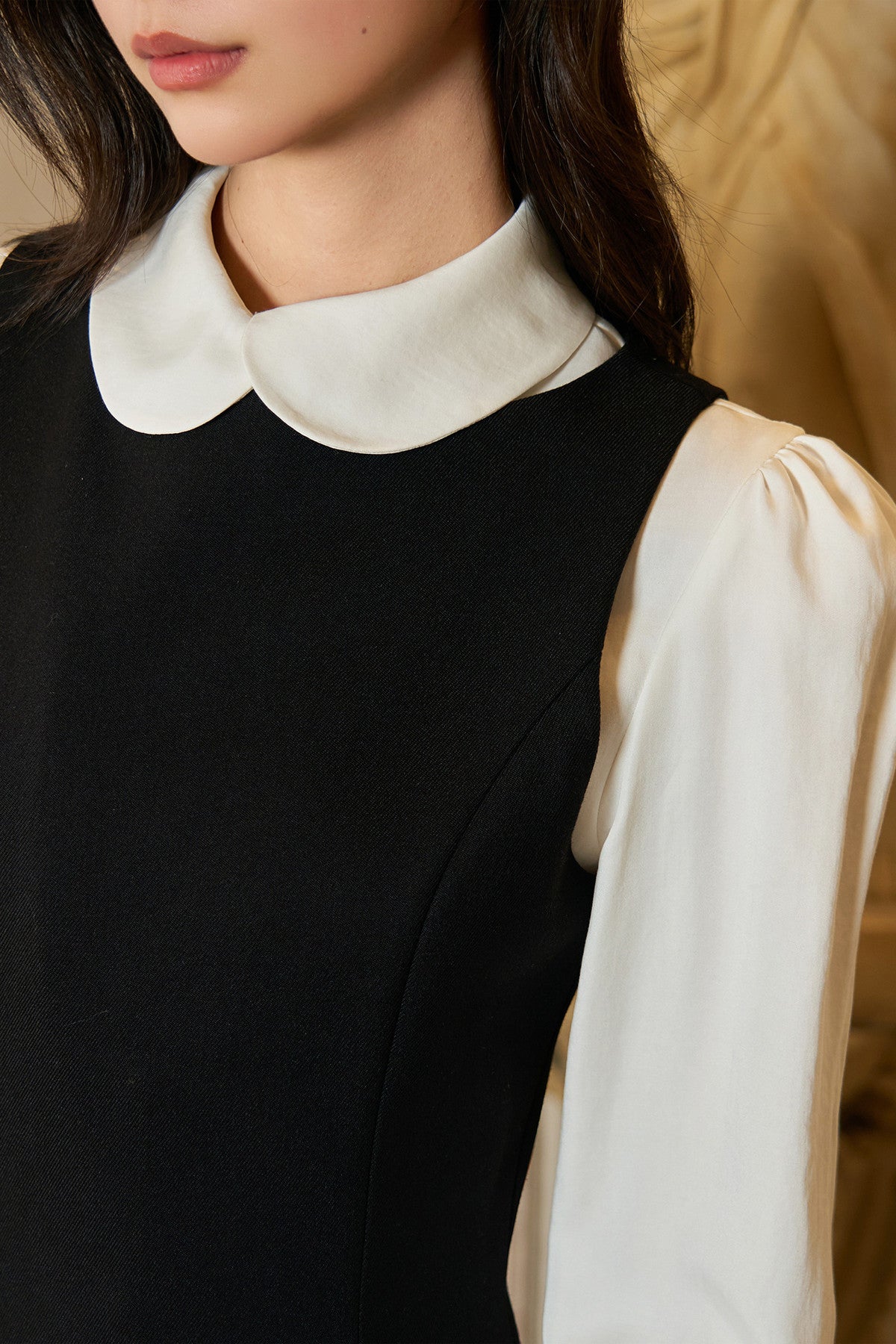 Sleeveless Black Tank Dress and White Shirt