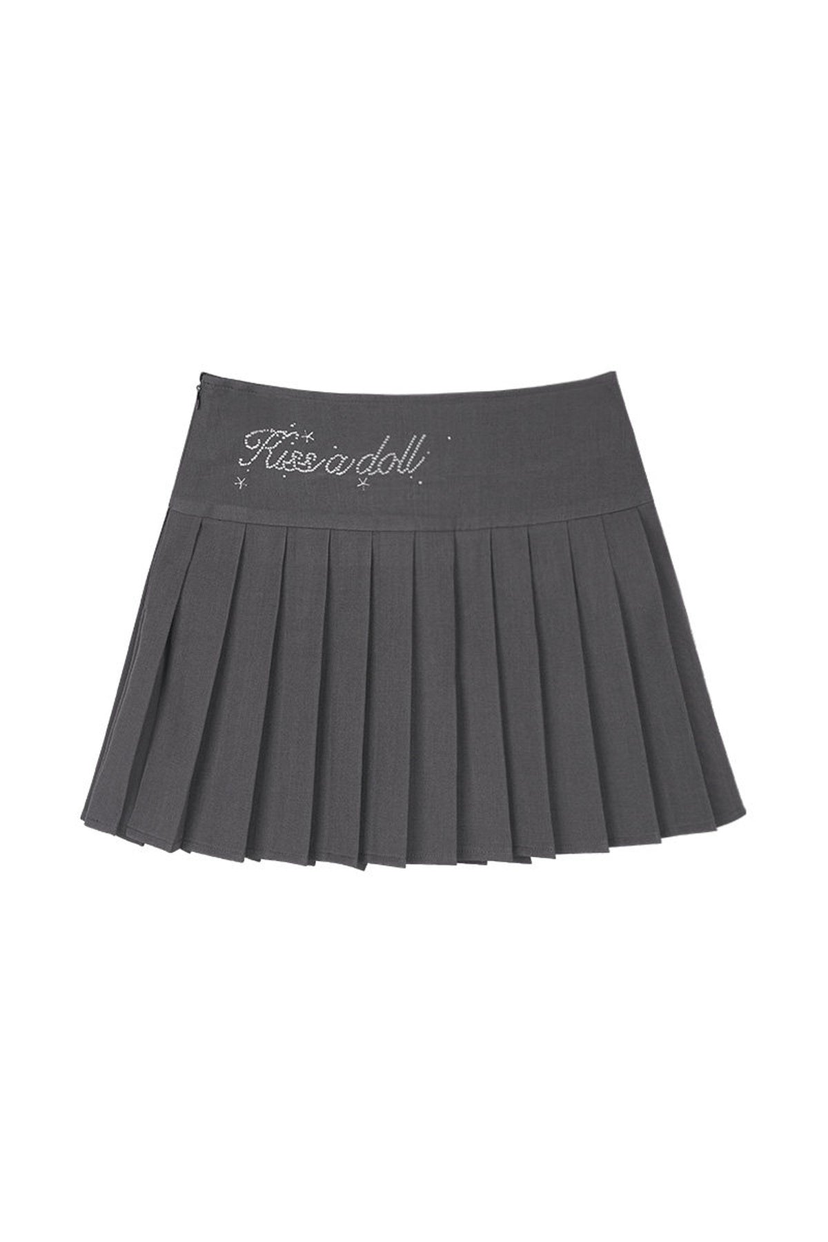 Gray Lace Sailor Collar Top and Skirt Set-Up