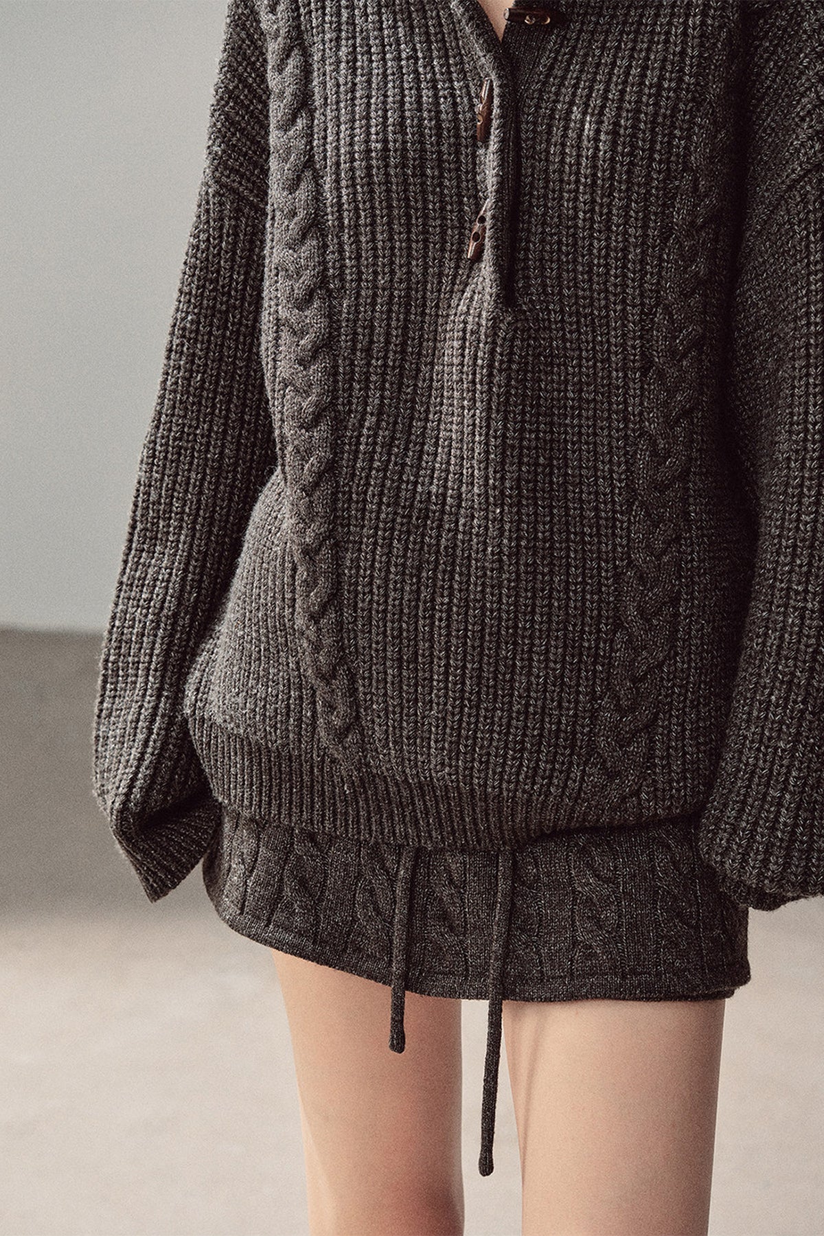 Silent Valley Wool Cable Knit Sweater and Pants Set-Up