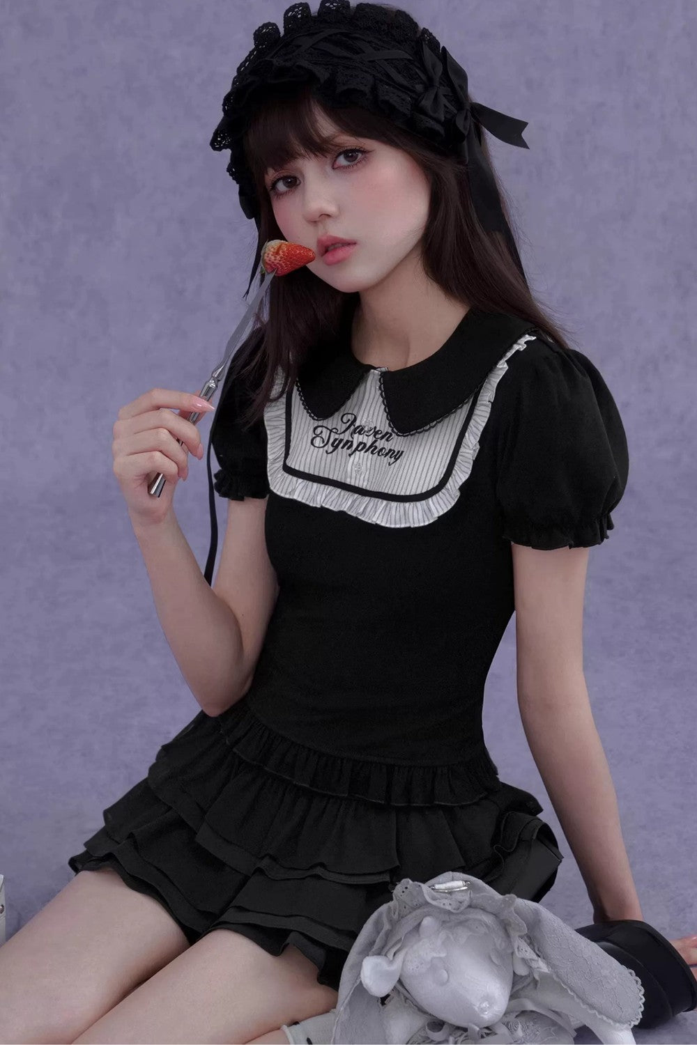 Dark Lolita Doll Collar Top Set-Up