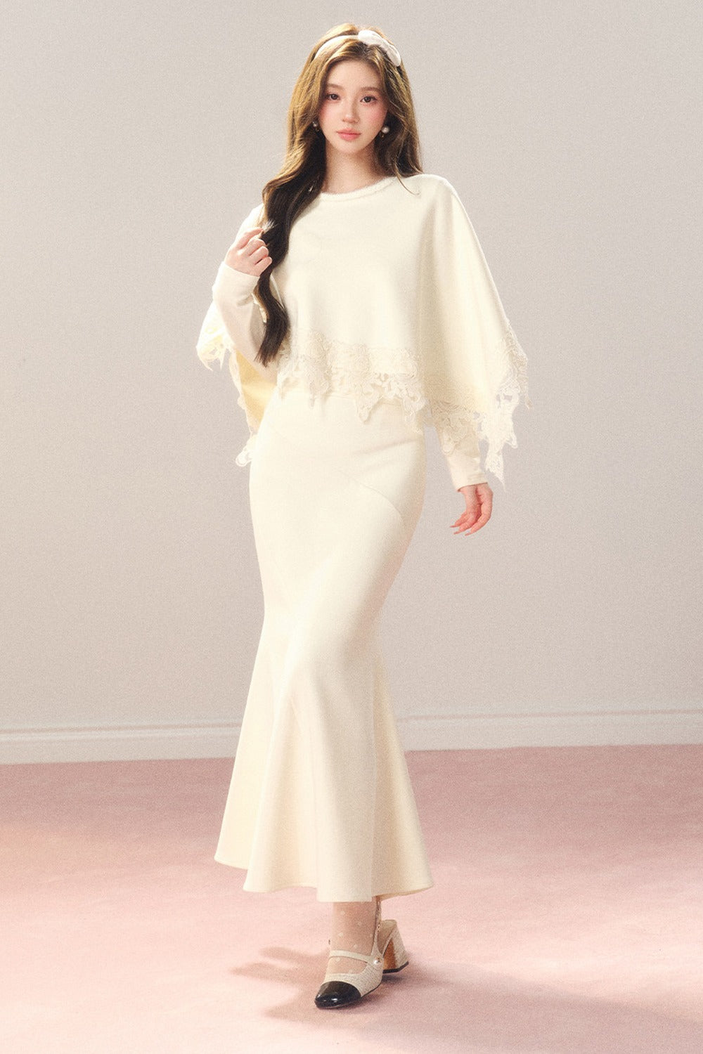 High-Waisted Elastic Fishtail Skirt