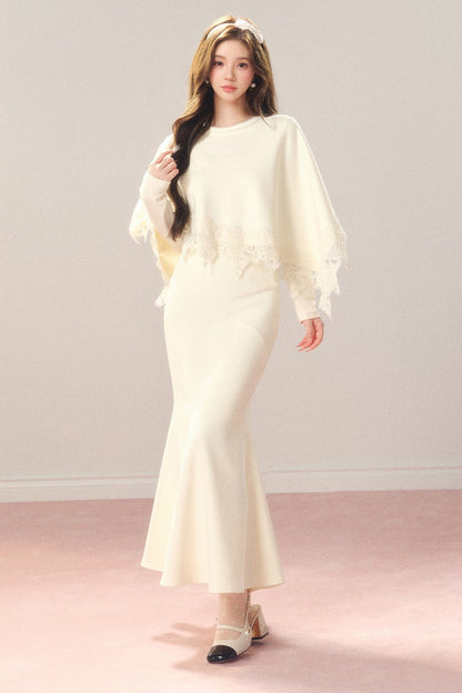 High-Waisted Elastic Fishtail Skirt
