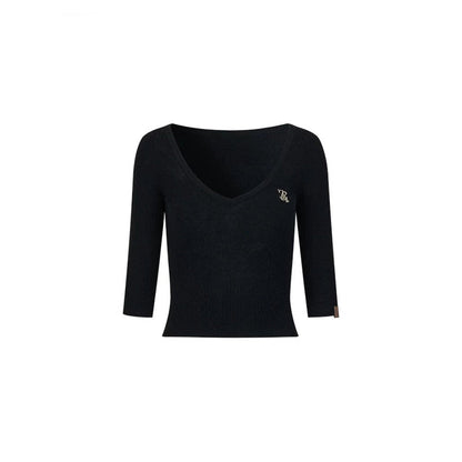 Viapitti Wool Silk V-Neck T-Shirt
