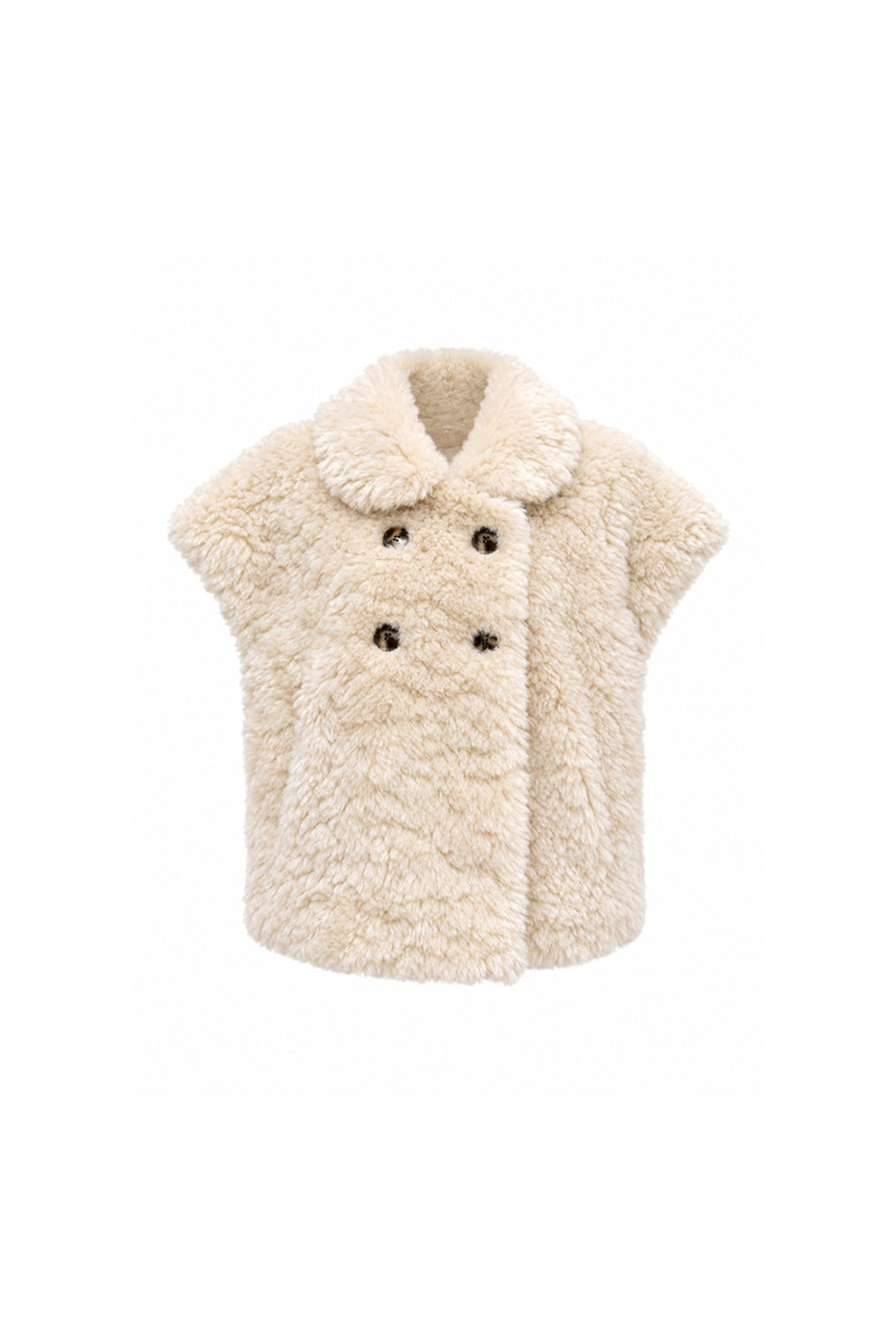 Doll Collar Lamb Wool Jacket Set-Up