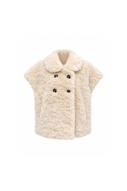 Doll Collar Lamb Wool Jacket Set-Up