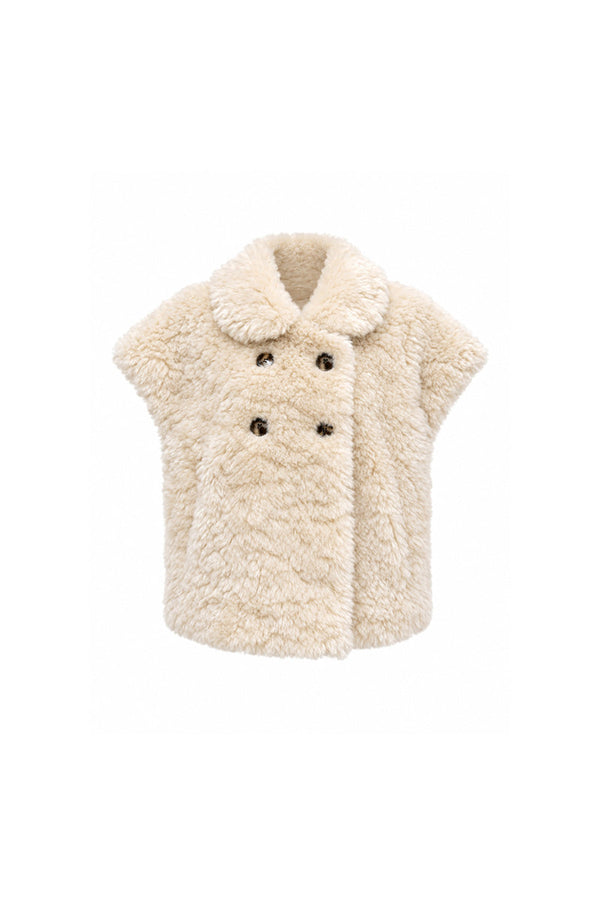 Doll Collar Lamb Wool Jacket Set-Up