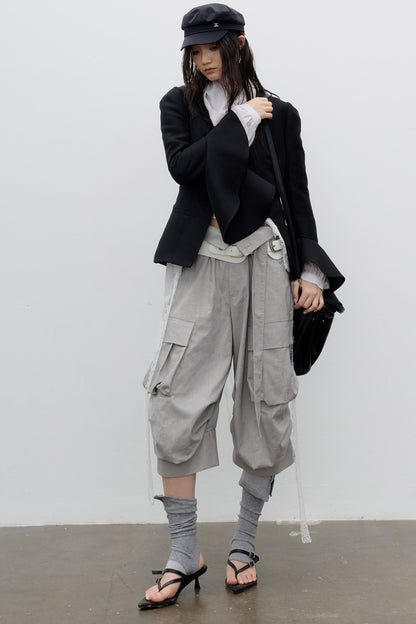 Buttoned Bell-Sleeve Jacket